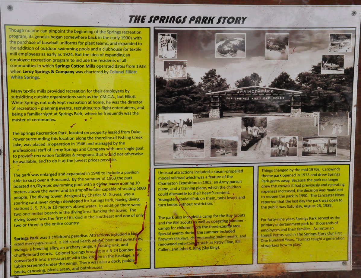 sign about The Springs Park Story